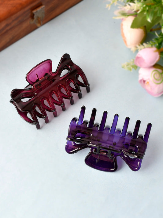 Set of 2 Pink & Purple Hair Claw Clips for Women Online