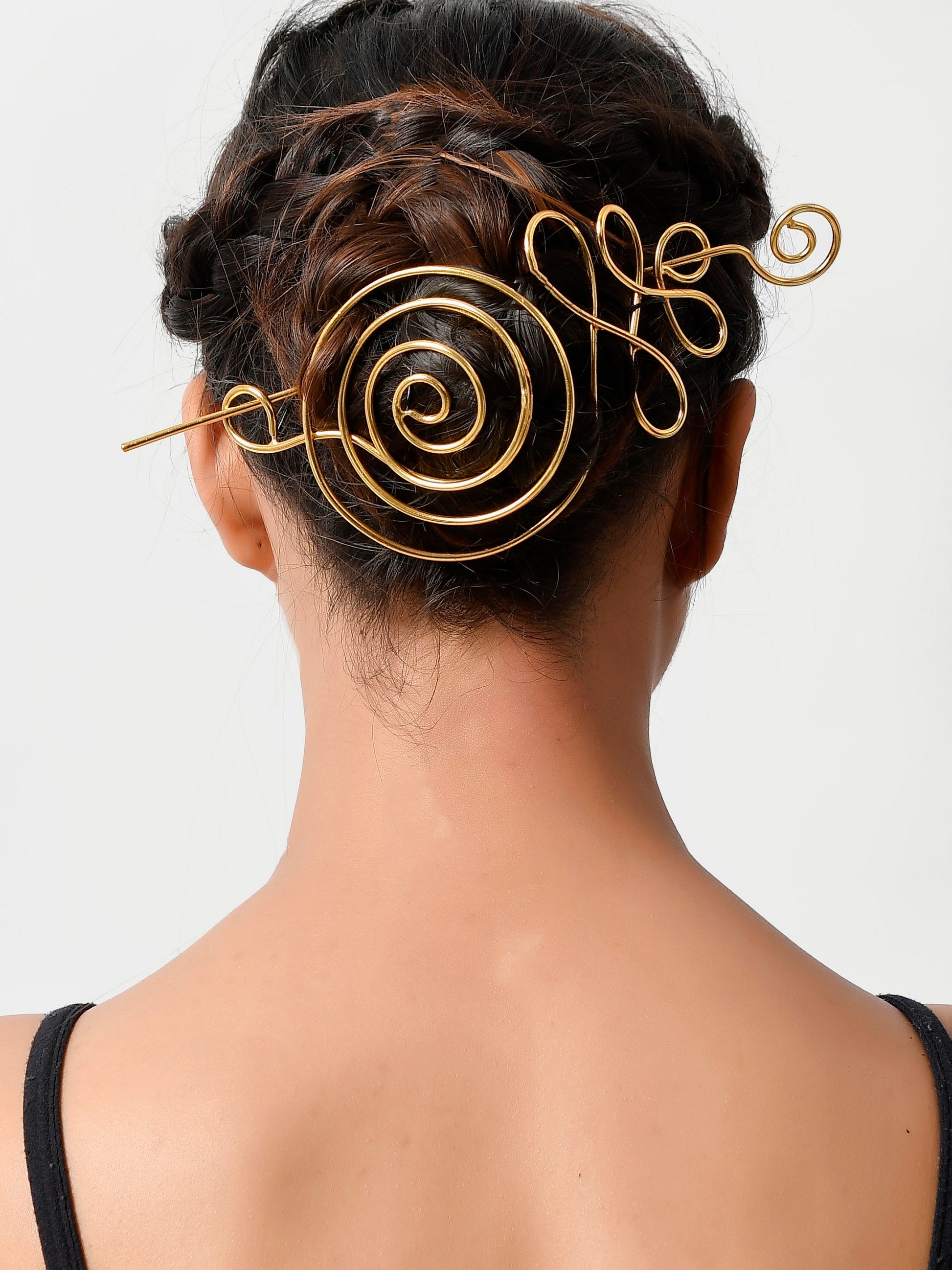 Women gold toned embellished hair accessory