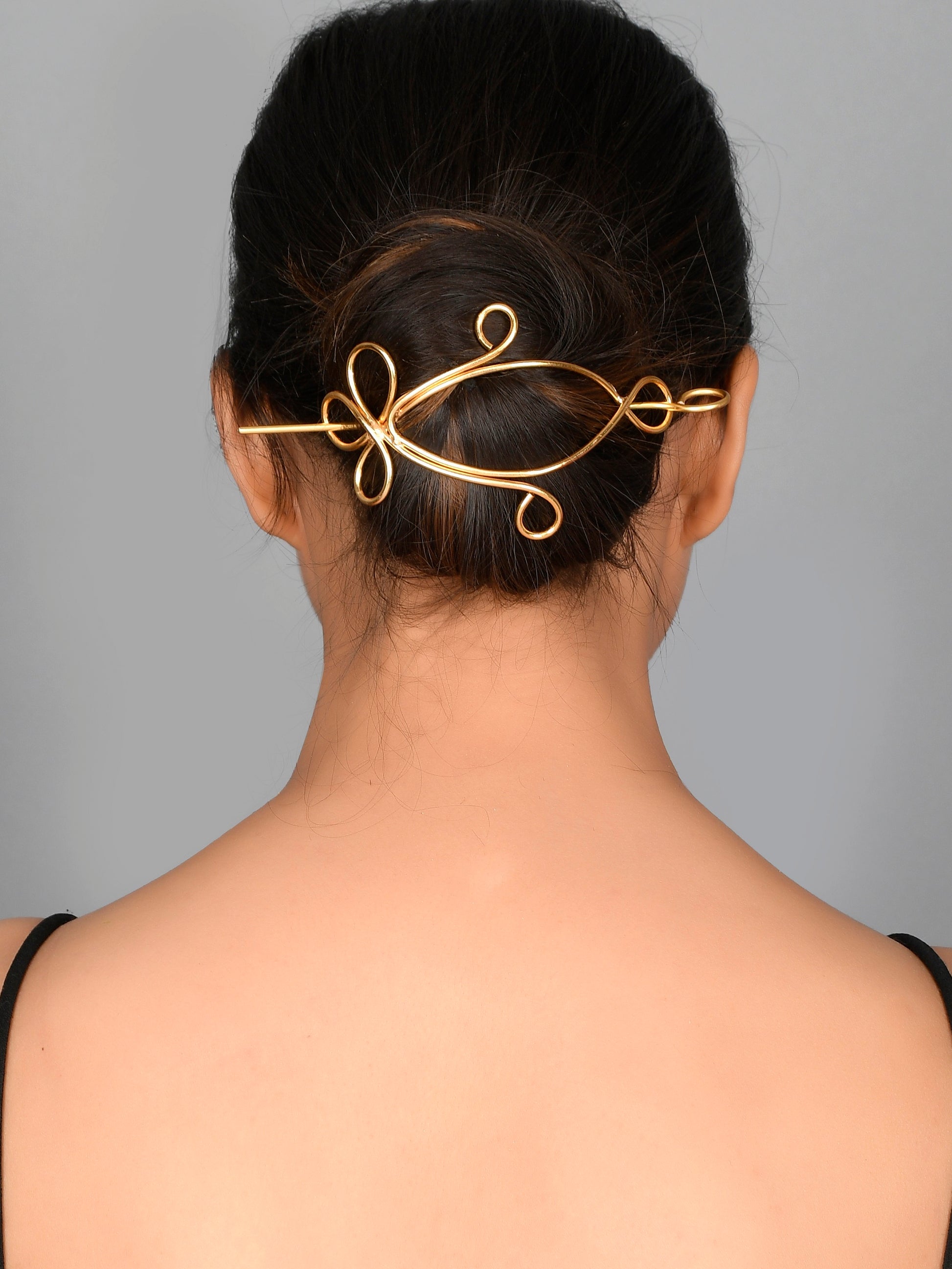 Gold plated Metalic Hair Bun Pin