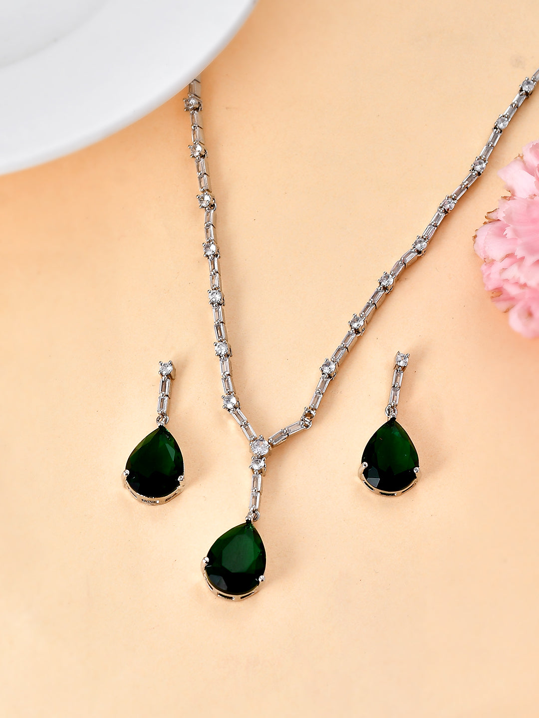 Buy Faux Emerald Jewellery Sets for Women Online at Silvermerc