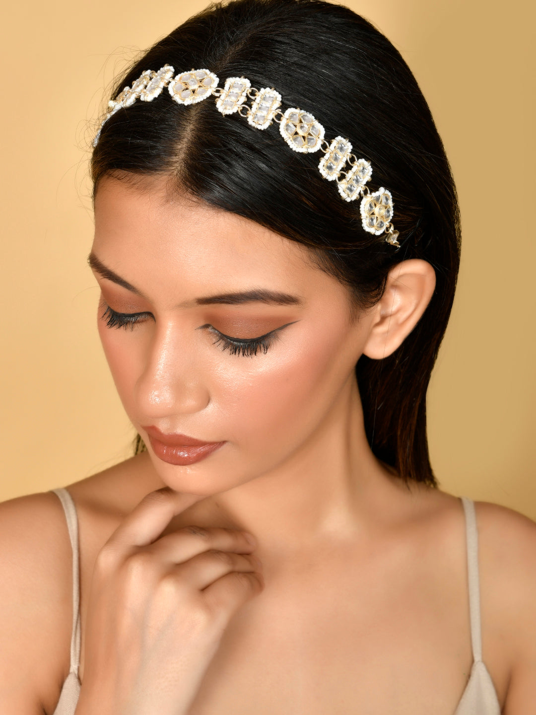 Gold Plated Kundan Matha Patti Traditional Head Jewellery