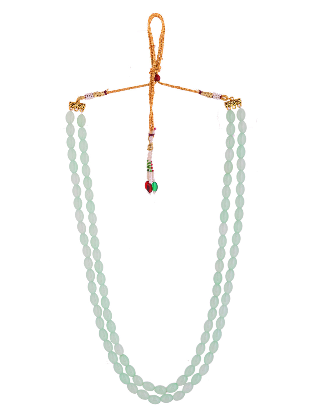 Gold Plated Beaded Necklace for Women Double Layer Stylish Jewellery Mala