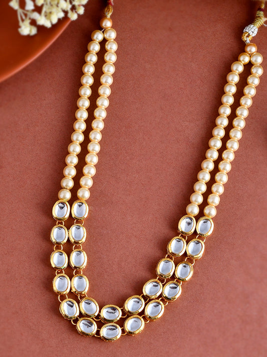 Kundan Pearl Bead Gold Plated Necklaces for Women Online