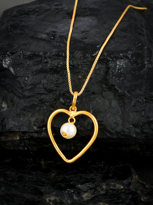 Heart Pearl Pendant Gold Plated Necklaces for Women Online