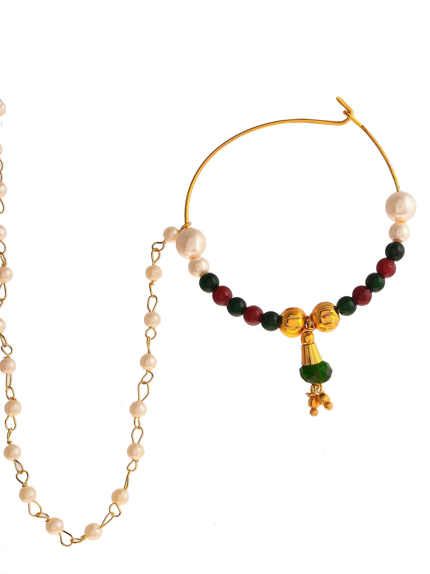 Gold Plated Multi Stone Bridal Nath