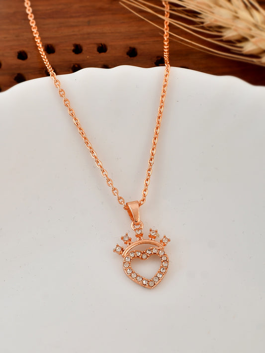 Rose Gold Plated Heart Pendant Chains for Women Online