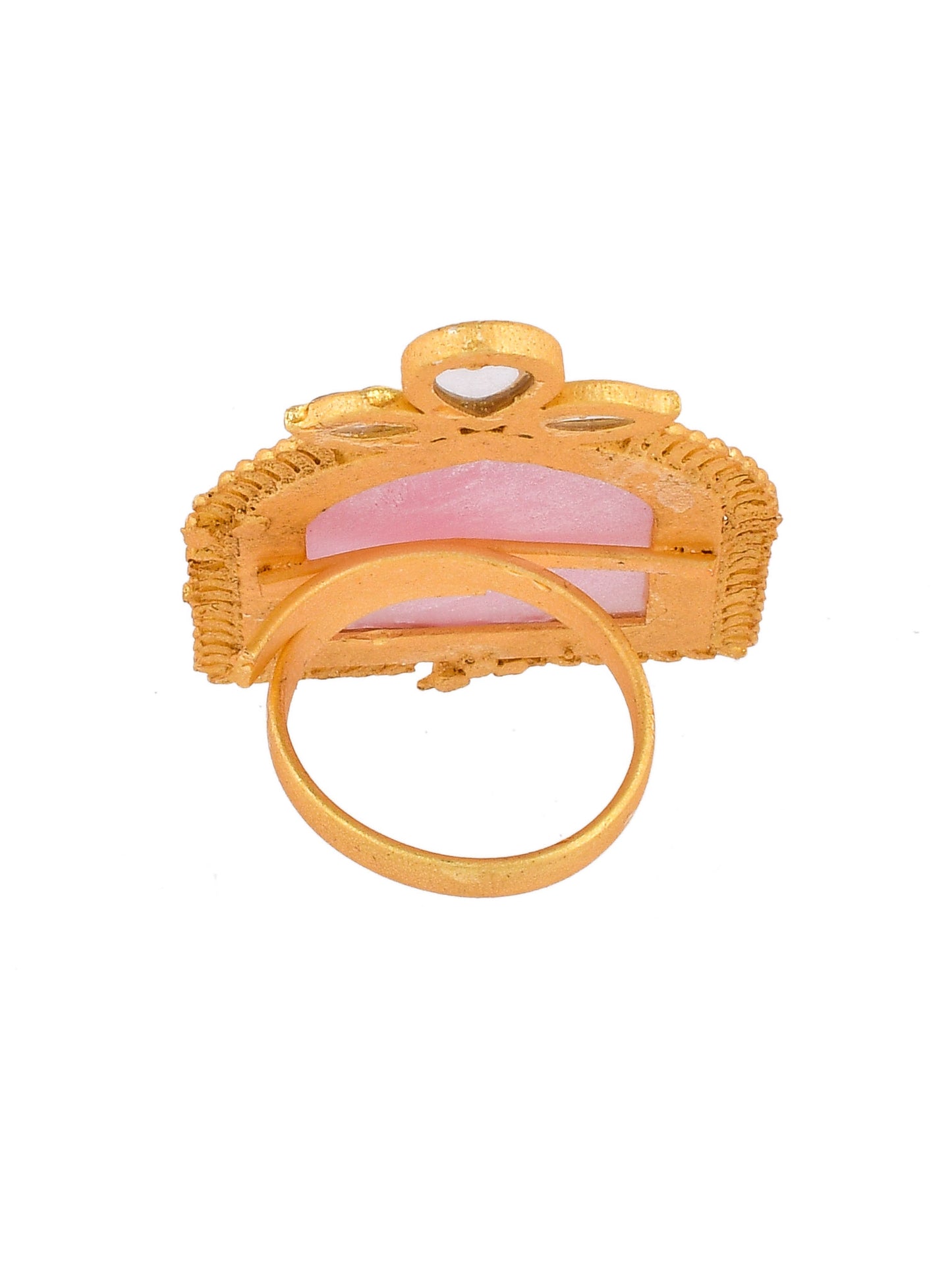 Handcrafted kundan gold plated finger ring