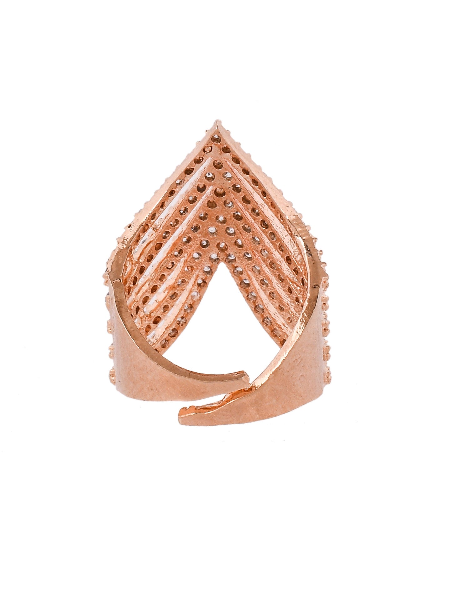 Rose Gold American Diamond Designer Finger Ring