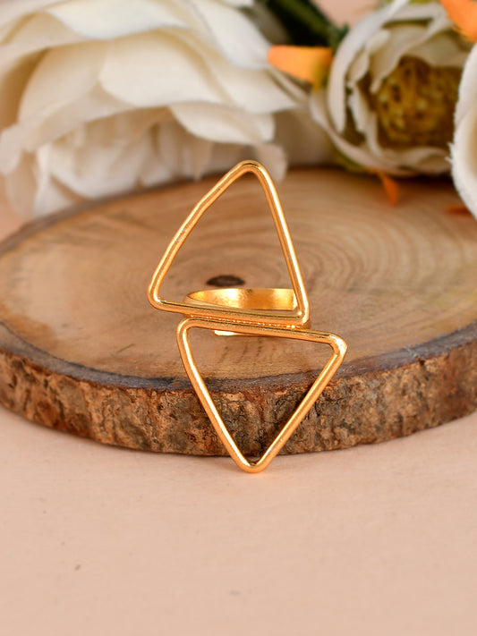 Gold Plated Celtic Double Triangle Finger Rings for Women Online