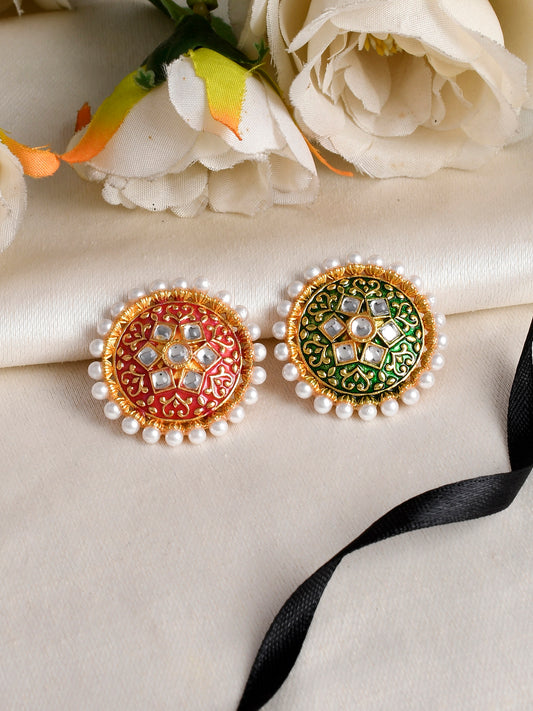Set of 2 Traditional Meenakari Saree Pin Brooch for Women Online