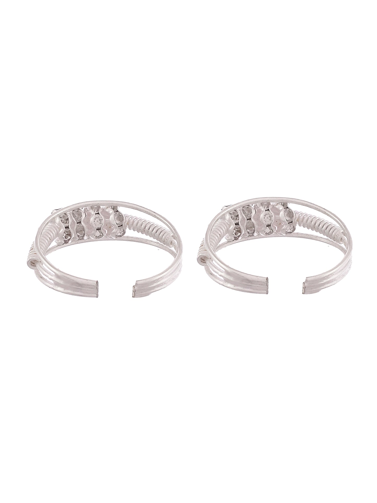 Set Of 4 Silver-Plated Toe Ring