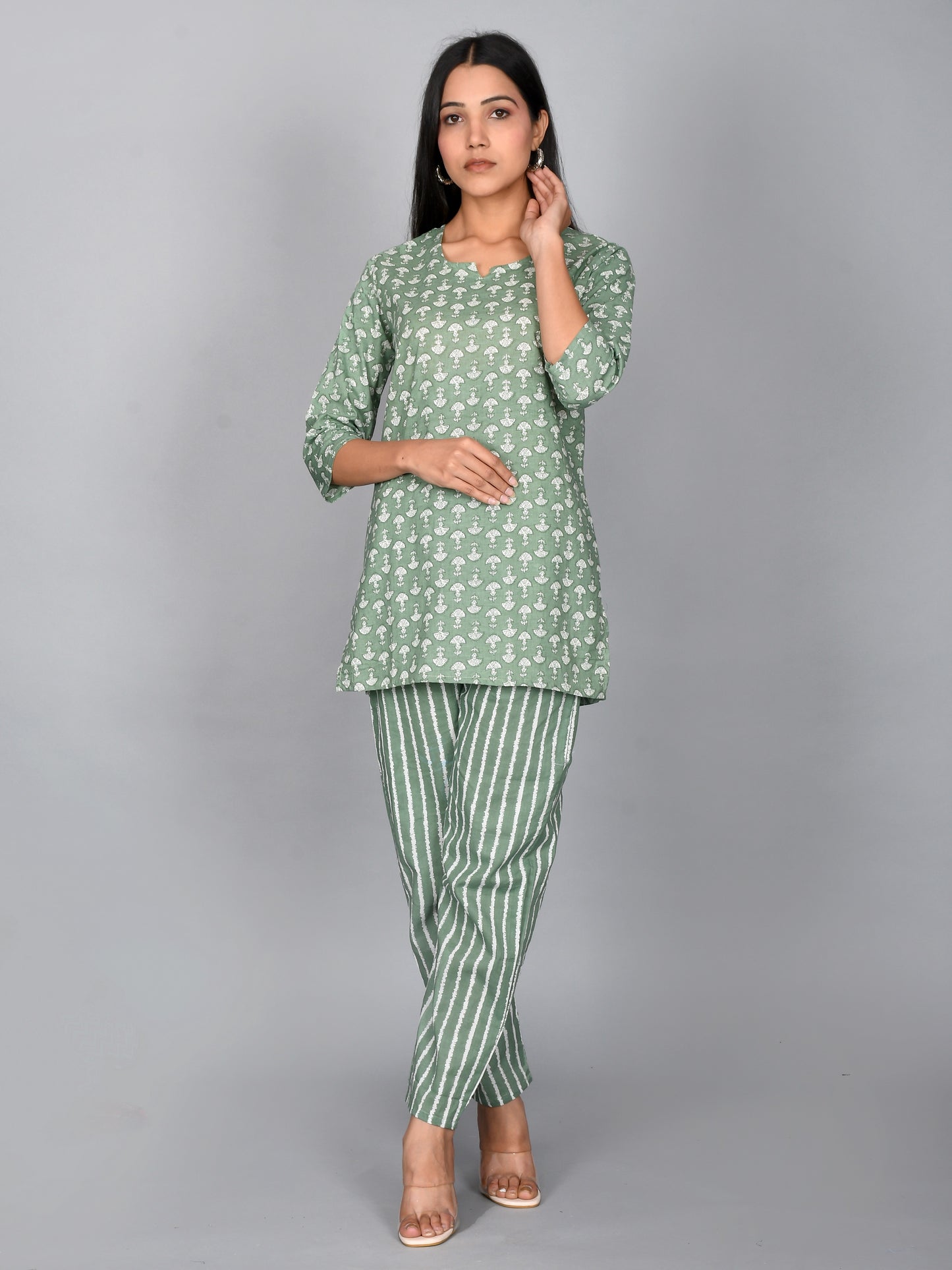 Shop This night suit is designed for both comfort and style. Made with pure cotton, it provides softness and breathability. The beautiful floral print adds a touch of elegance. Perfect for women and girls, this night suit offers a comfortable and stylish sleepwear option.