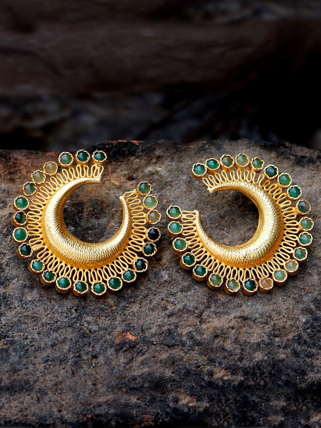 Gold plated sterling silver half hoop earrings