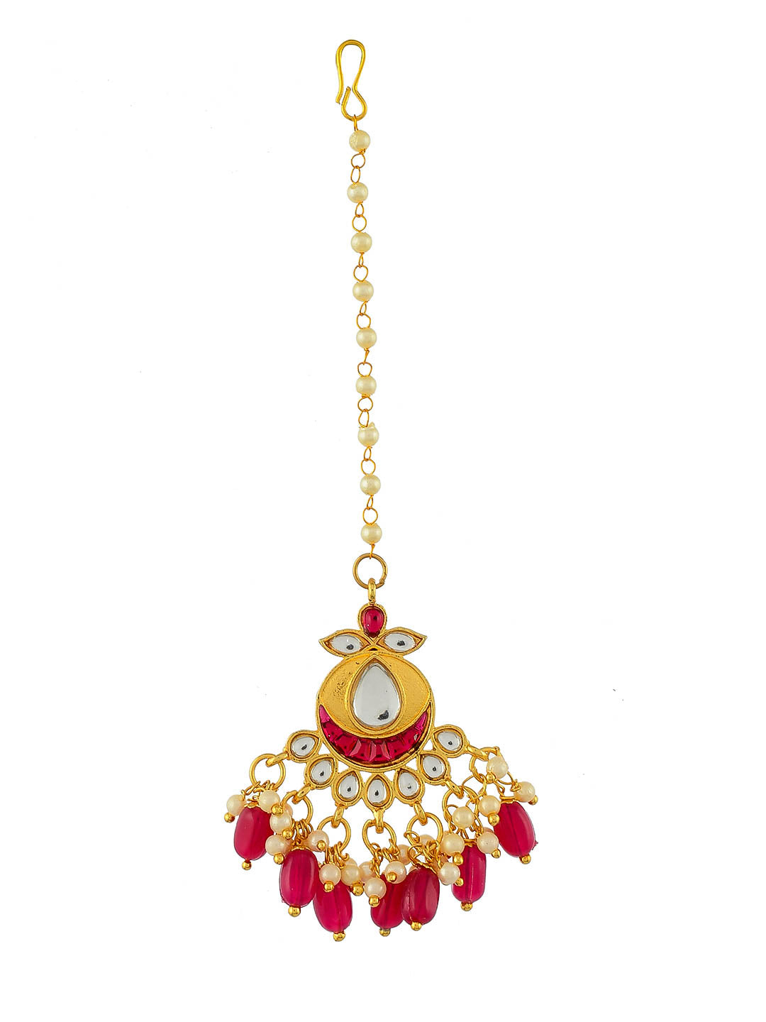 Gold Plated Kundan Maang Tikka For Women