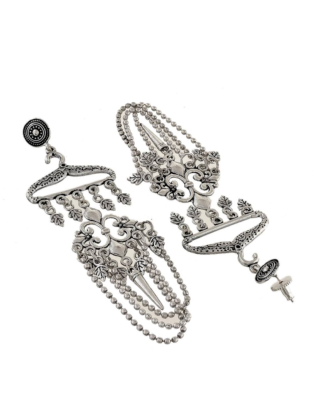 Ethnic Jewellery Oxidised Chandellier Earrings For Girls