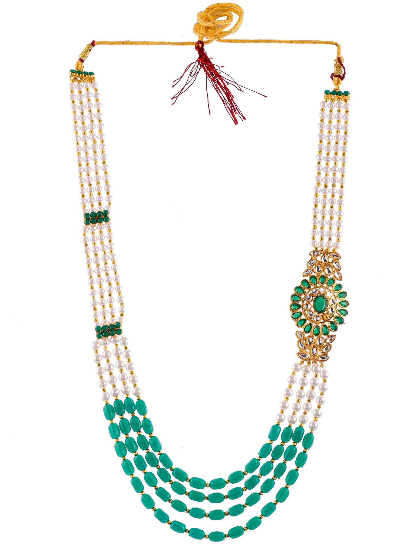Side Kundan Brooch Layered Necklace
