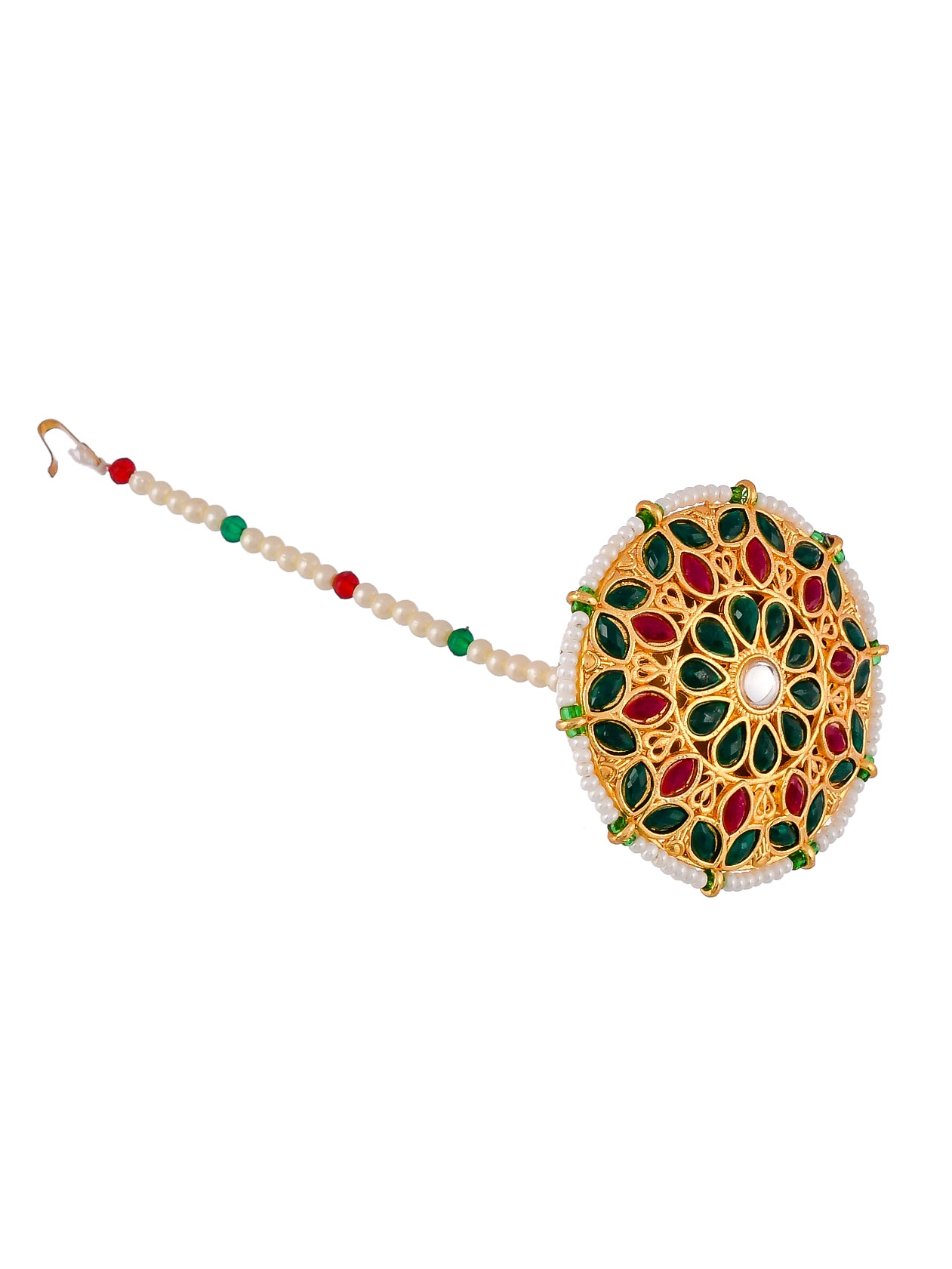 Floral Jodha Rajputi Gold Plated Tradtional Borla Head jewellery
