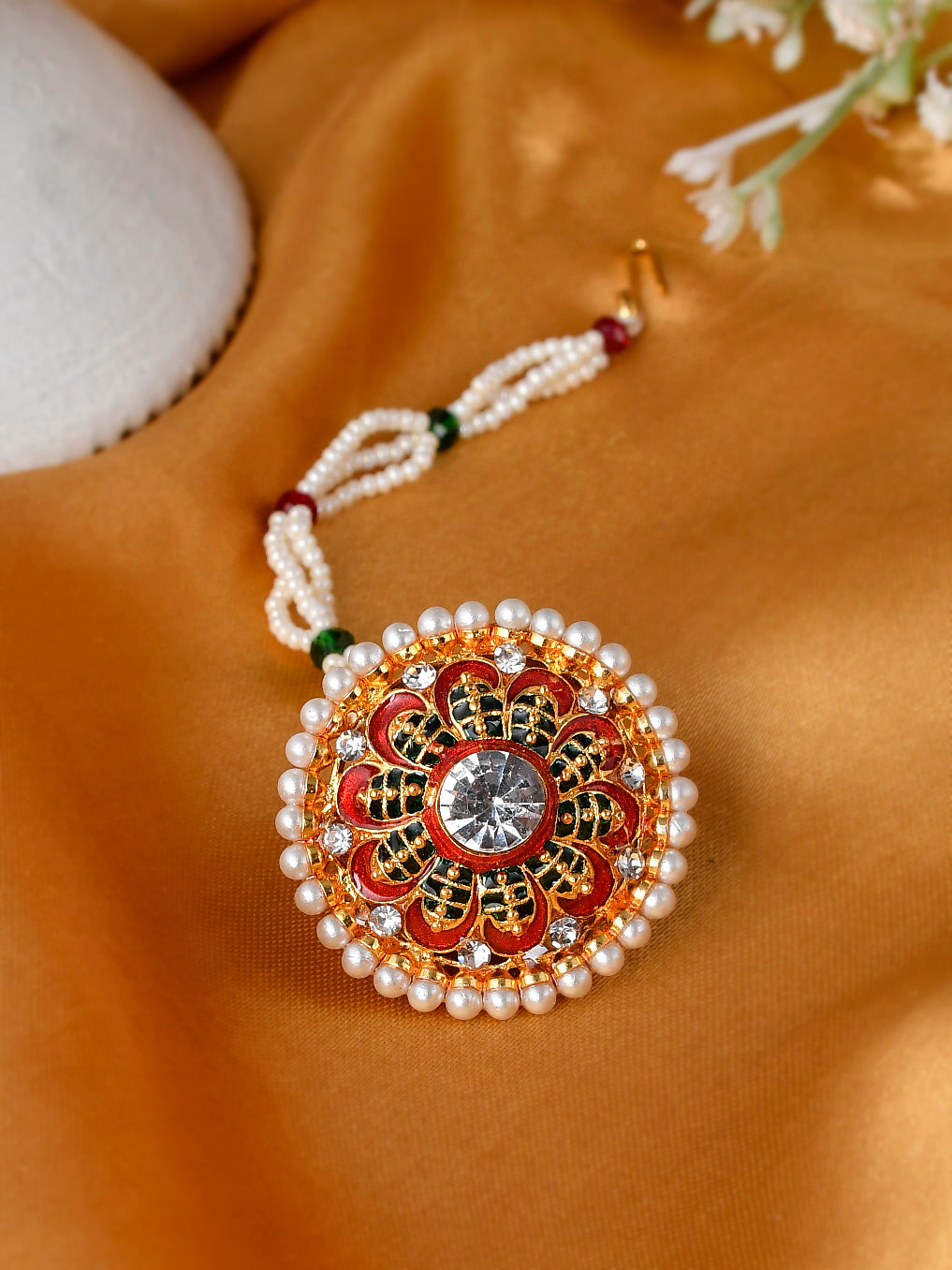 Traditional Gold Plated Rajputi Borla Head Jewellery