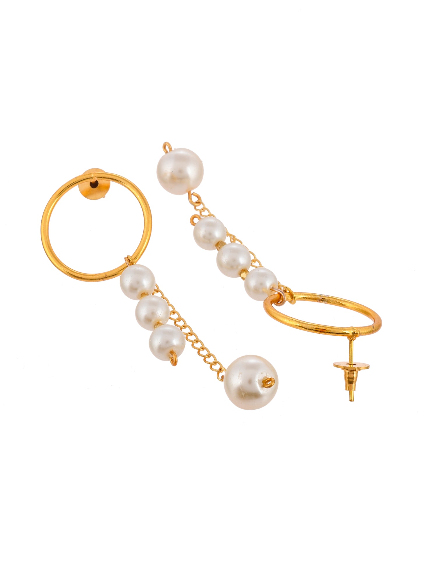 Gold Plated Pearl Dangle Earrings