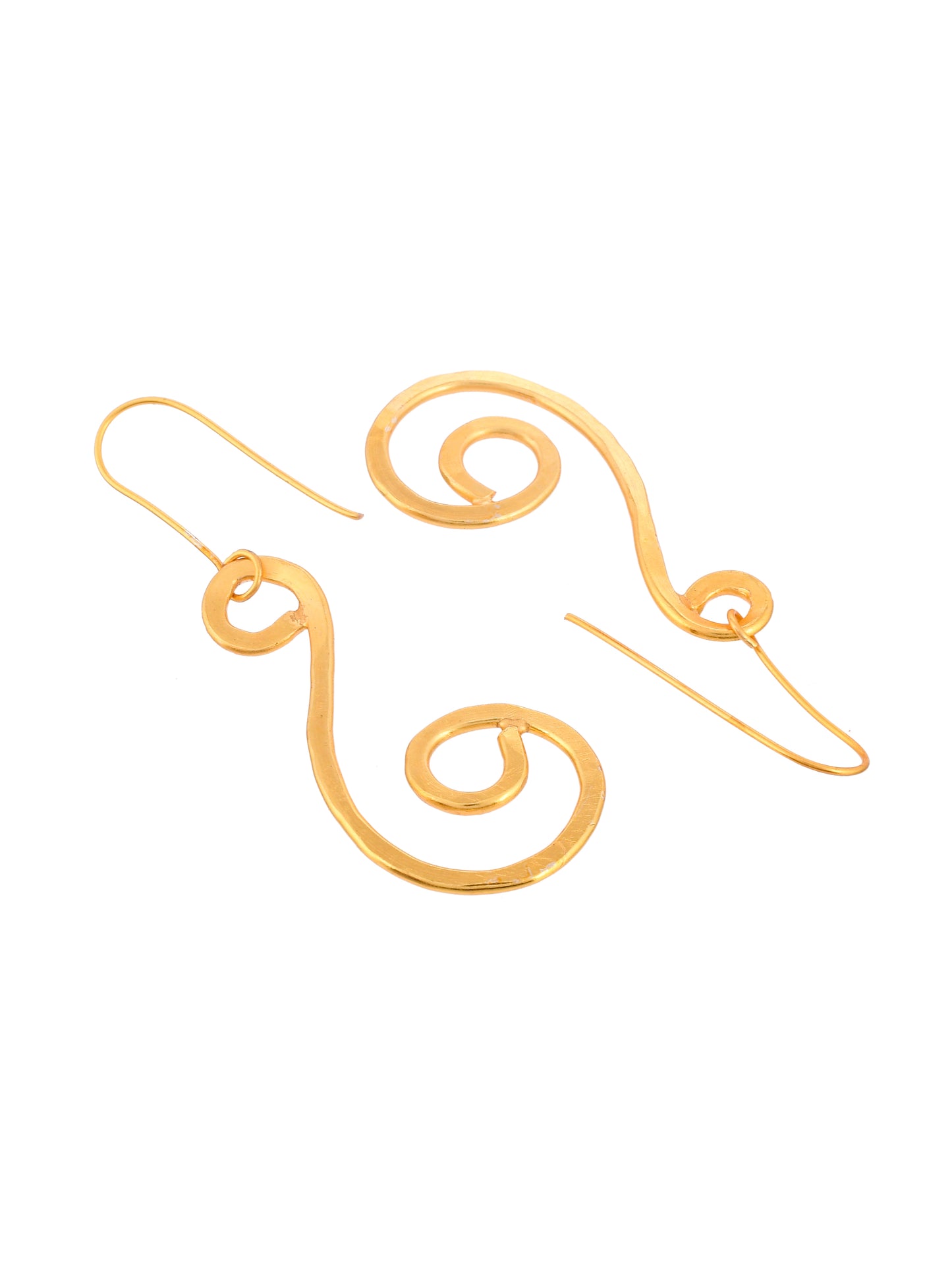 Gold-Plated Contemporary Drop Earrings