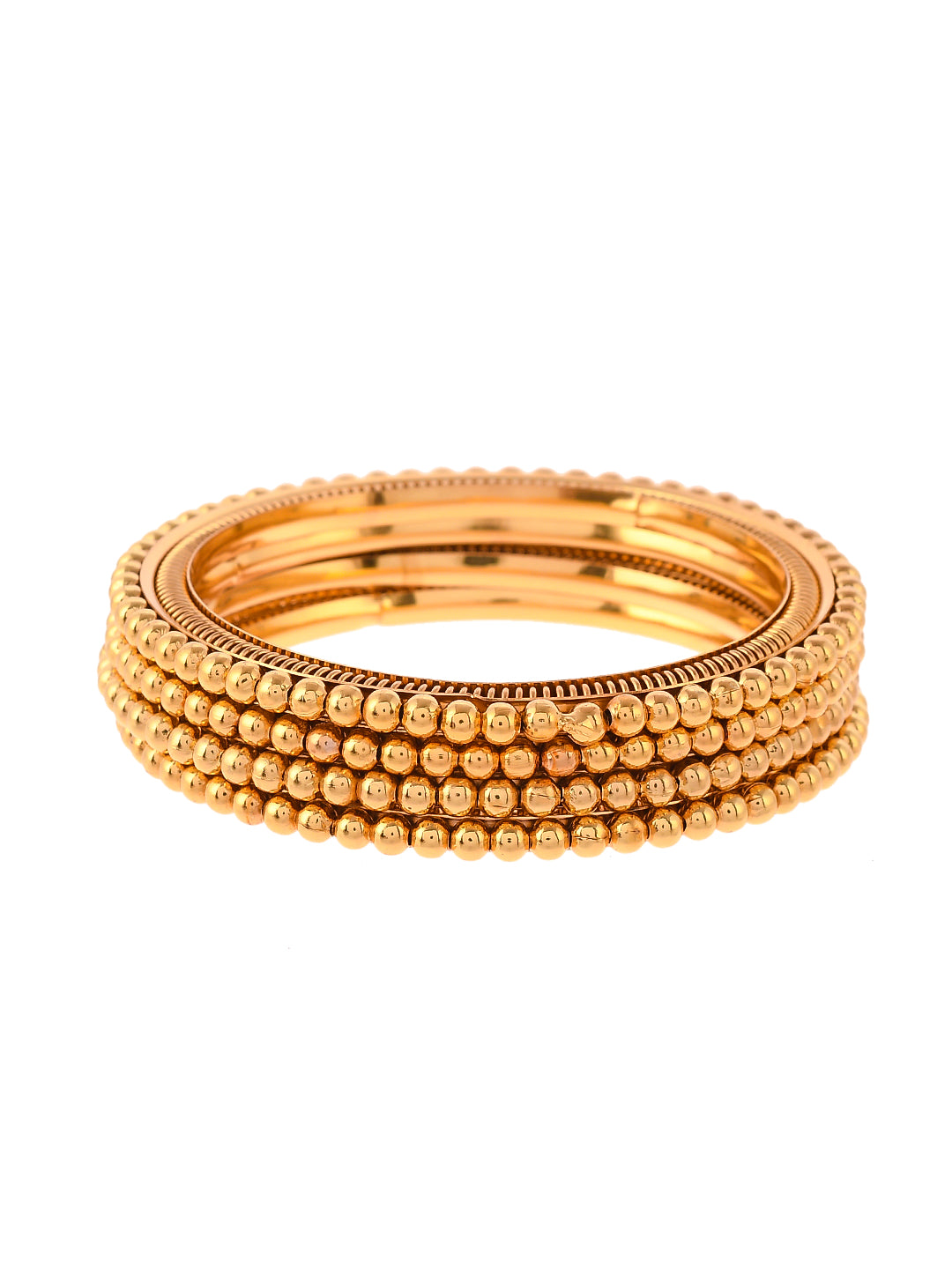 Set Of 4 Gold Plated Handcrafted Bangles