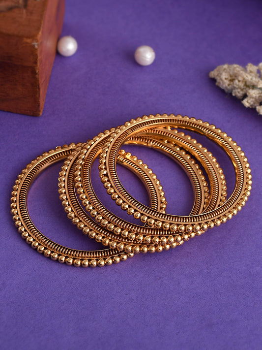 Set of 4 Gold Plated Handcrafted Bangles for Women Online