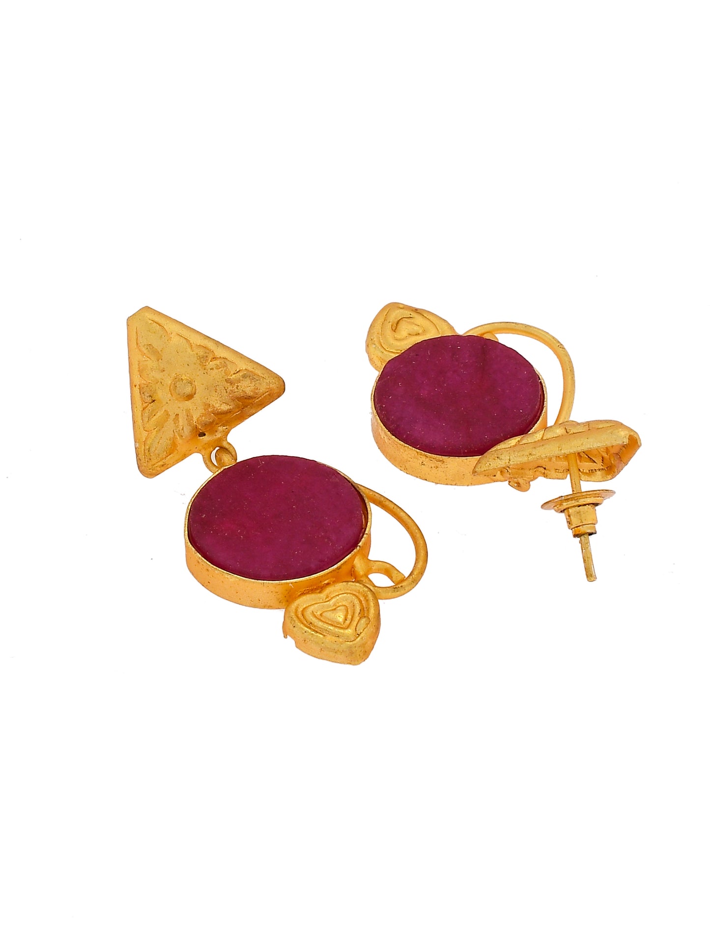 Gold Plated Contemporary Drop Earrings