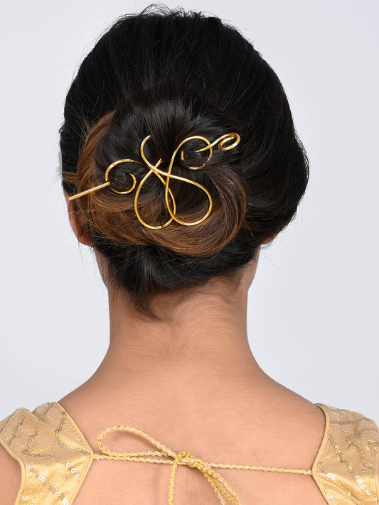 Gold Plated Metalic Hair Bun - Hair Accessories for Women Online