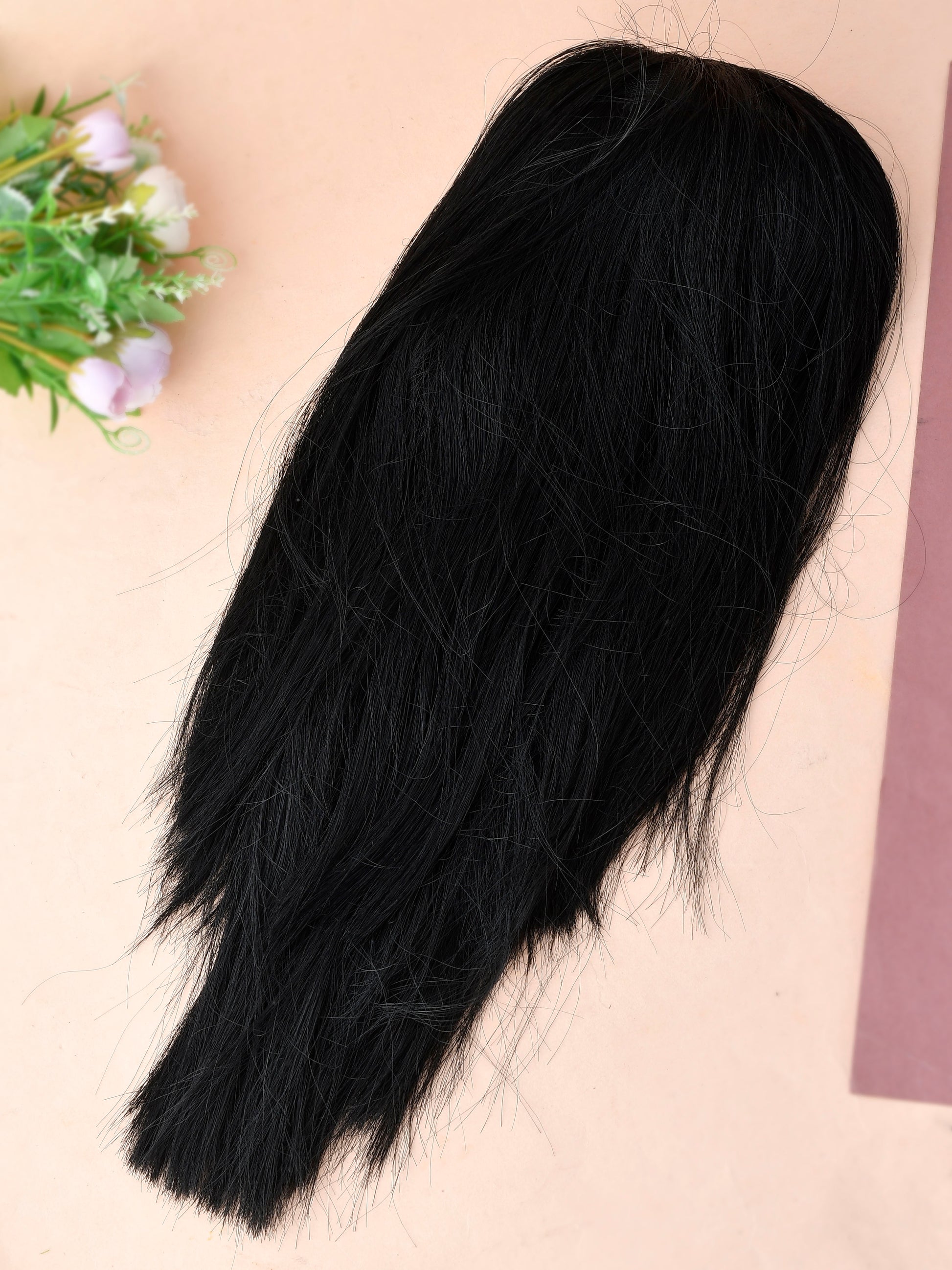Women Black Straight Hair Extension With Hair Clip
