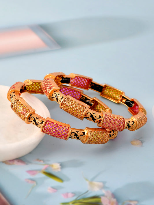 Gold Plated Handcrafted Meenakari Bangles for Women Online