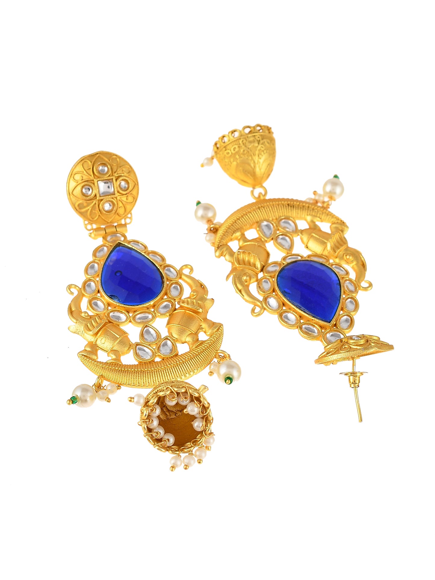Gold-Toned Contemporary Jhumkas Earrings