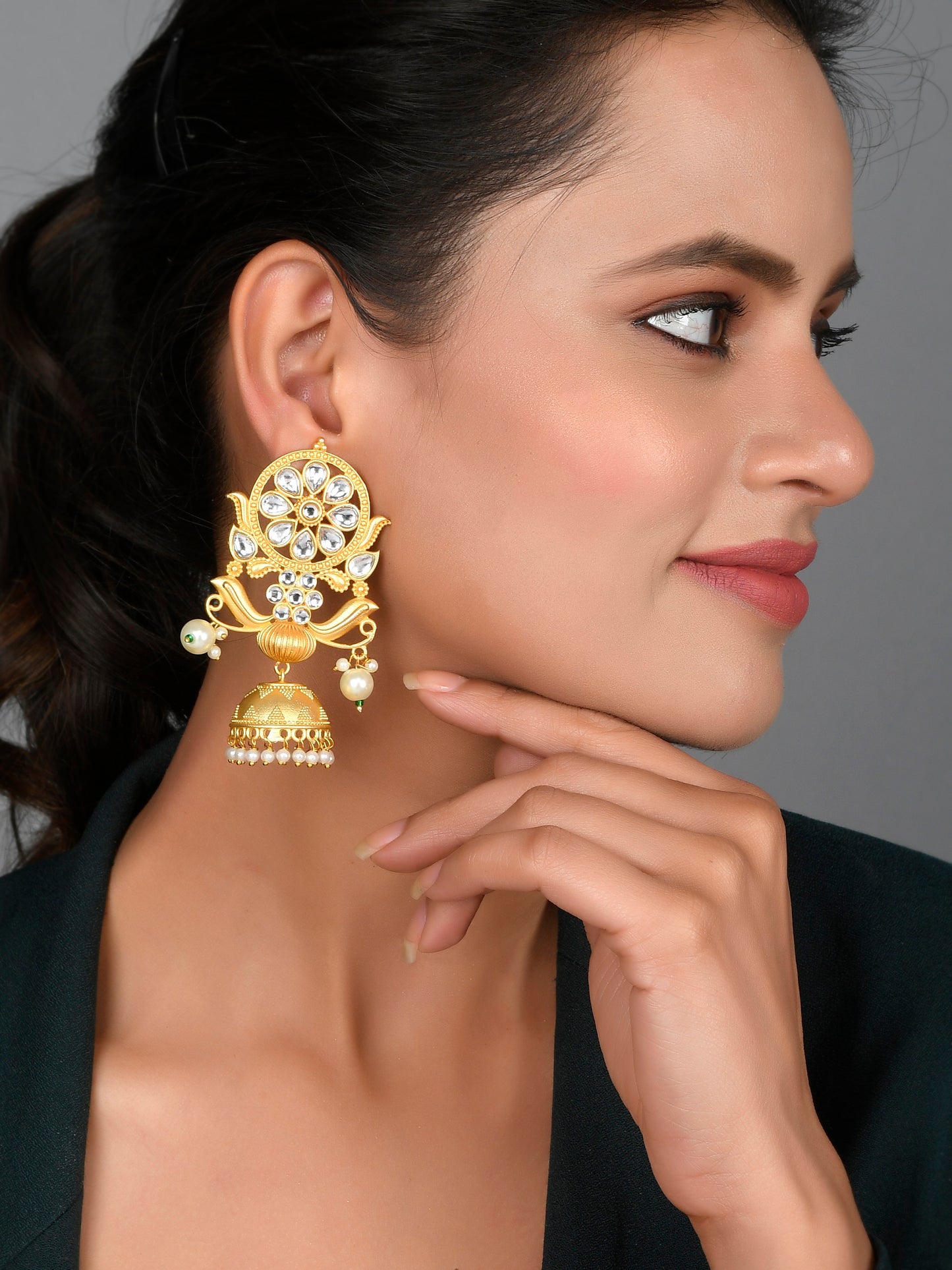 Gold-Plated Classic Jhumkas Earrings