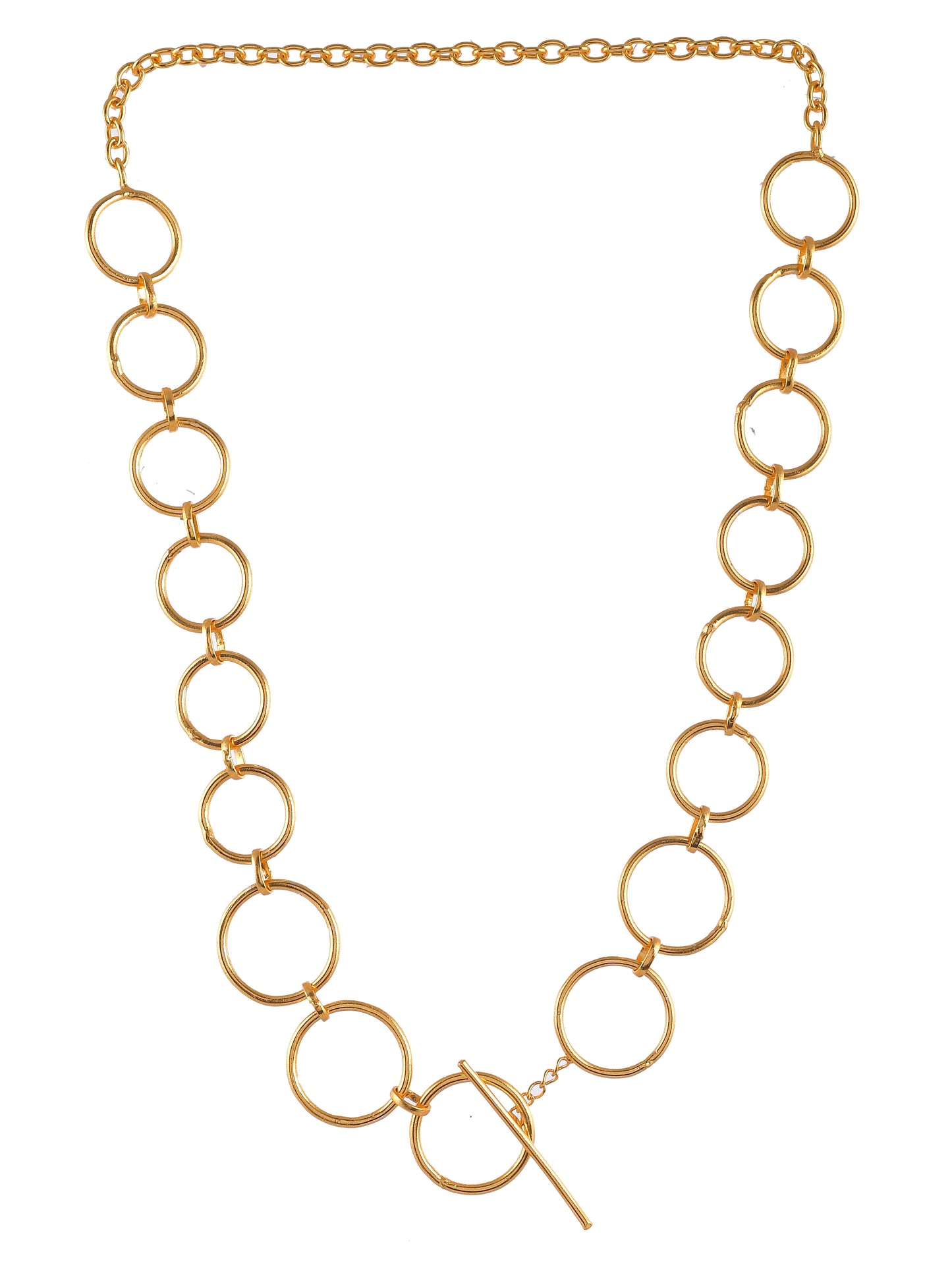 Gold plated circle chain gold plated necklace