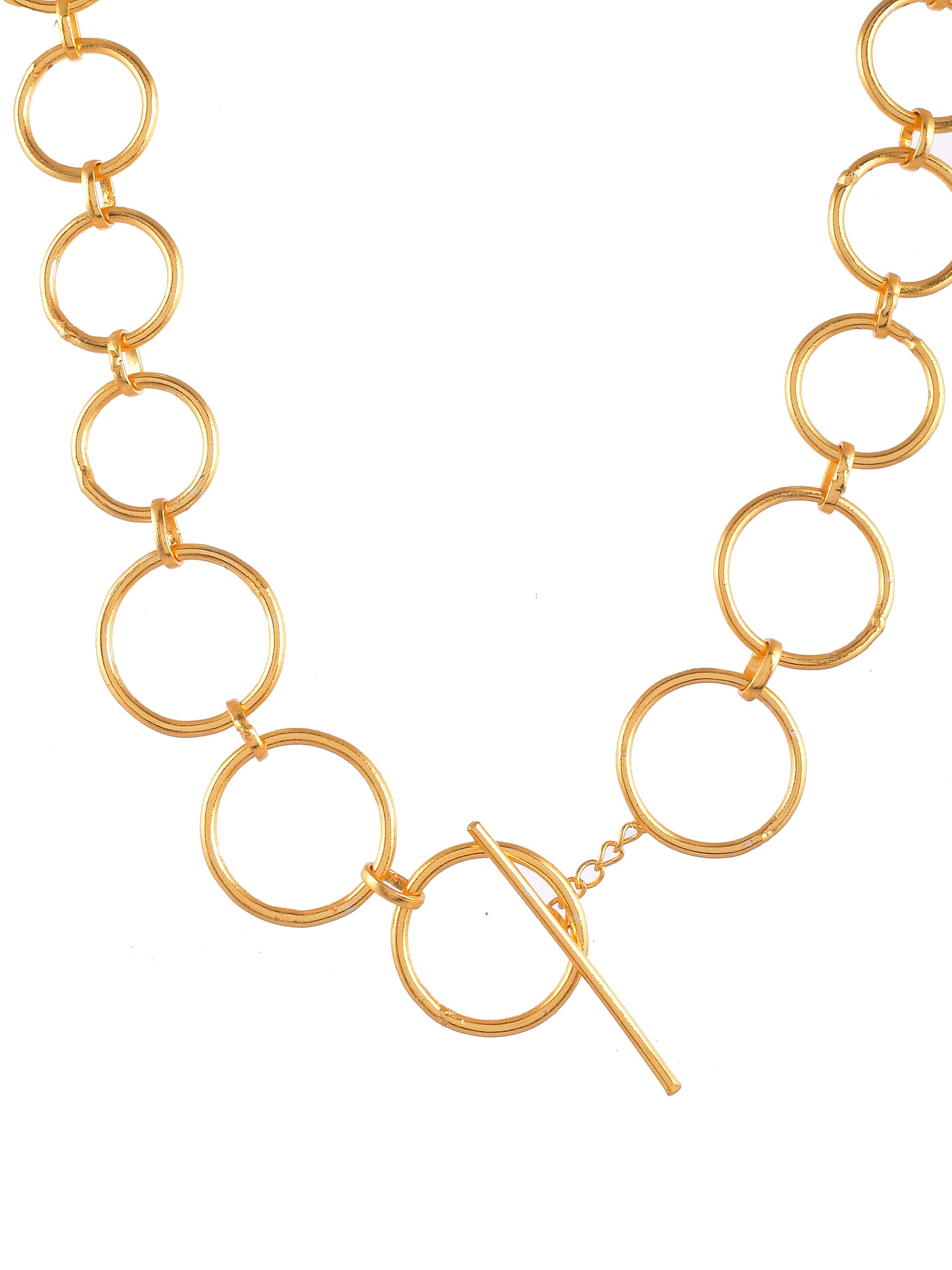 Gold plated circle chain gold plated necklace