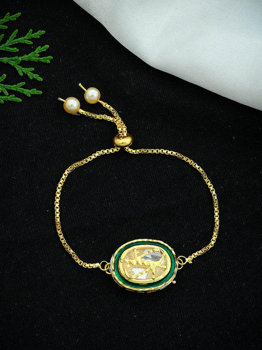 Ethnic Handmade Thewa Kundan for Girls & Women Gold Plated Bracelets Online