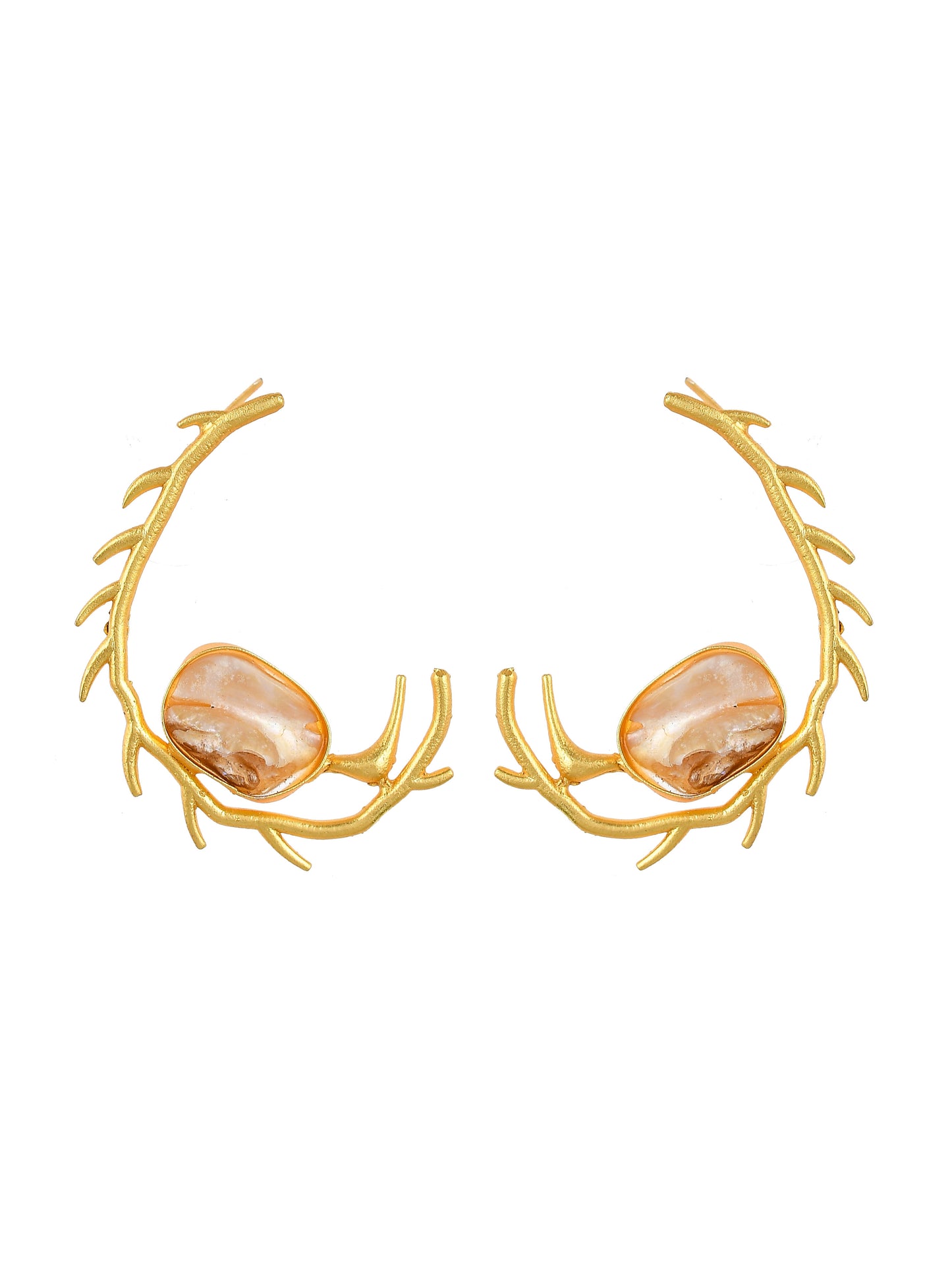 Gold Plated Contemporary Dangler Earrings