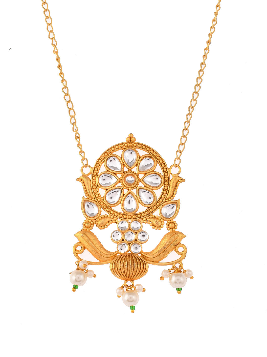 Ethnic Kundan Handcrafted Pendant Chain Necklace