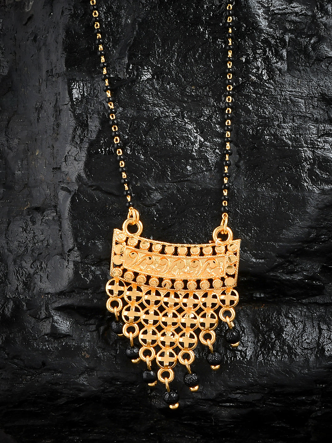 Buy Gold Plated Black Beads Mangalsutra for Women Online at