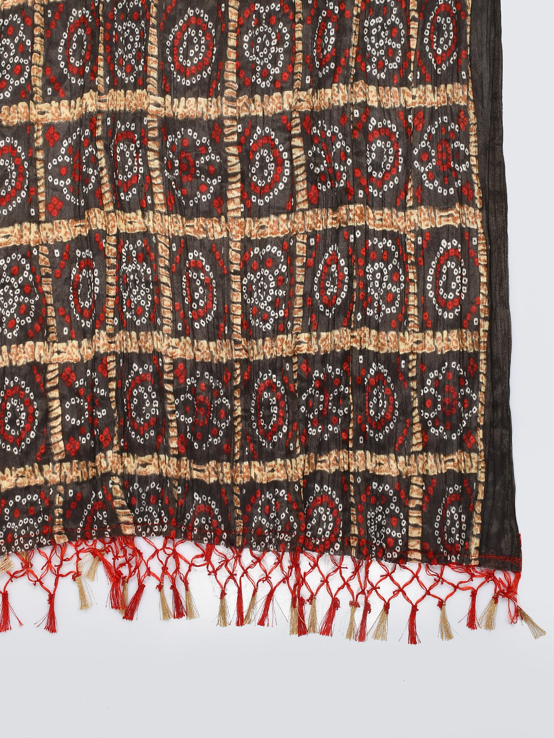 Bandhani Ghatchola Crushed Silk Chunni