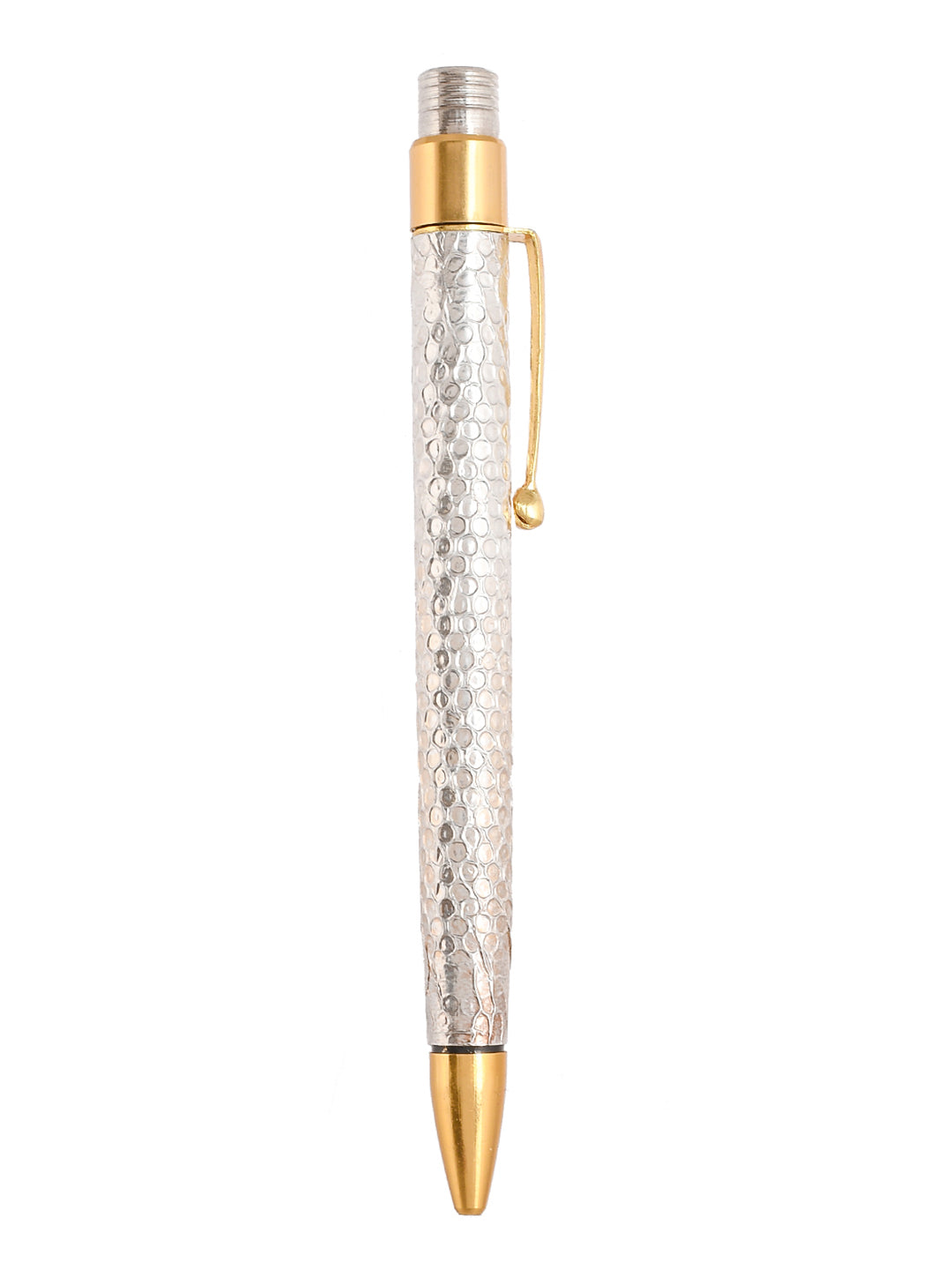 Chequered Sterling Silver Ball Pen for Gift