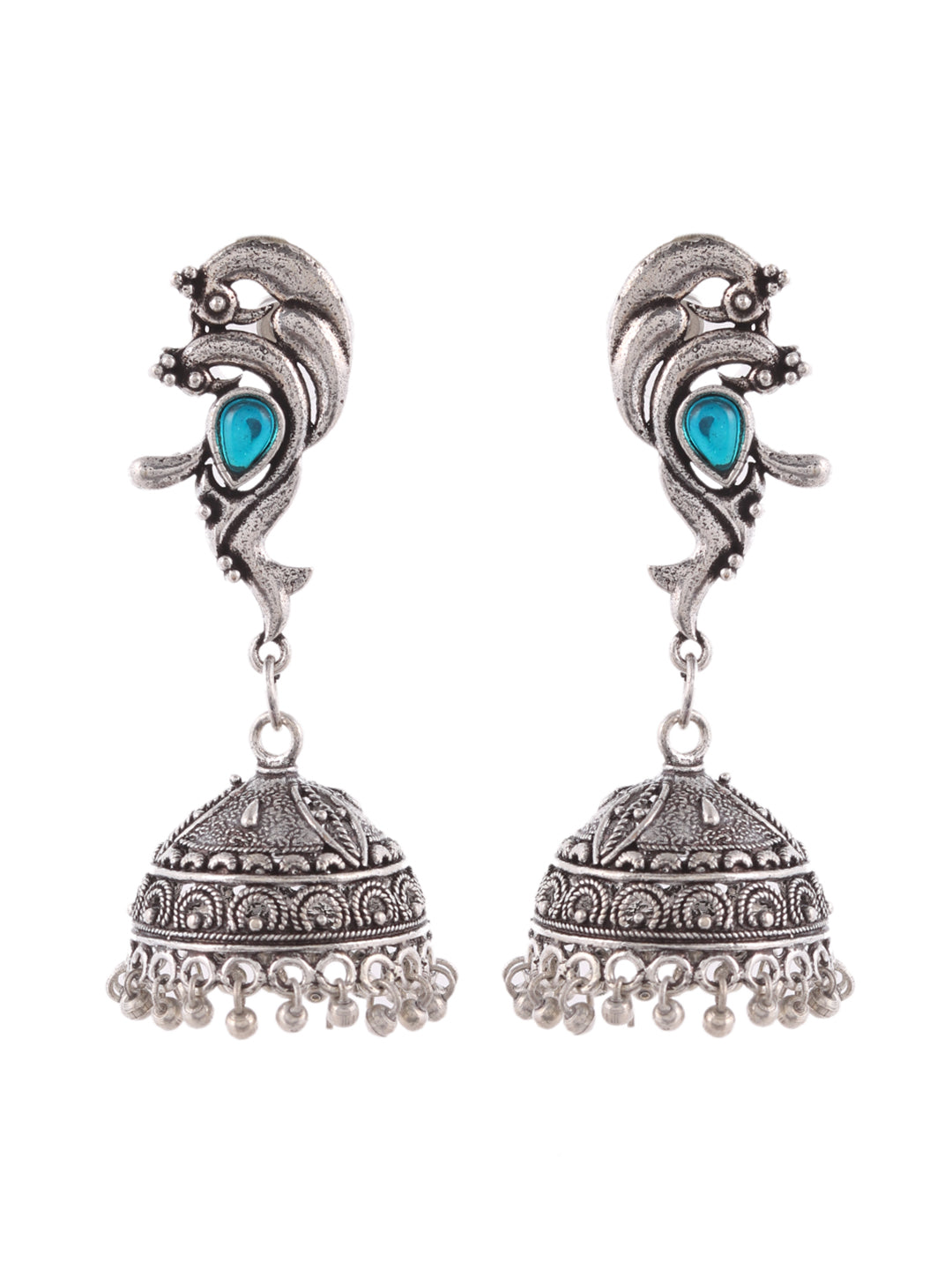 Silver Plated Dome Shaped Jhumka