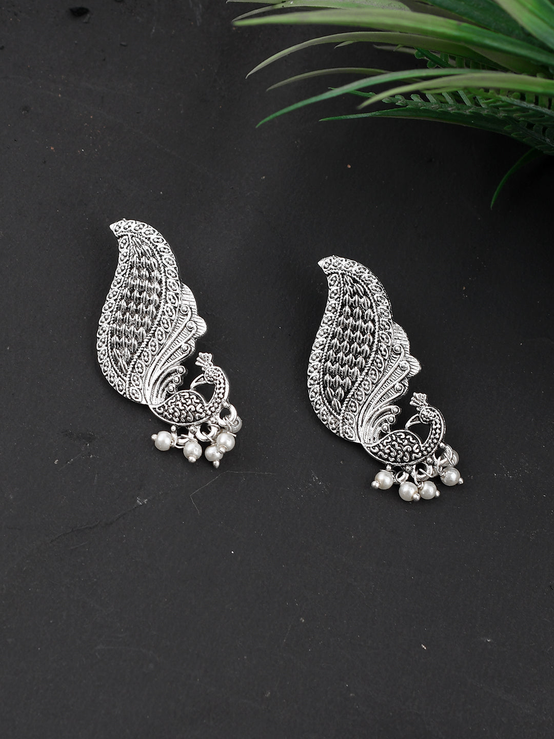 Buy Silver Stud Peacock Earrings for Girls Earrings for Women