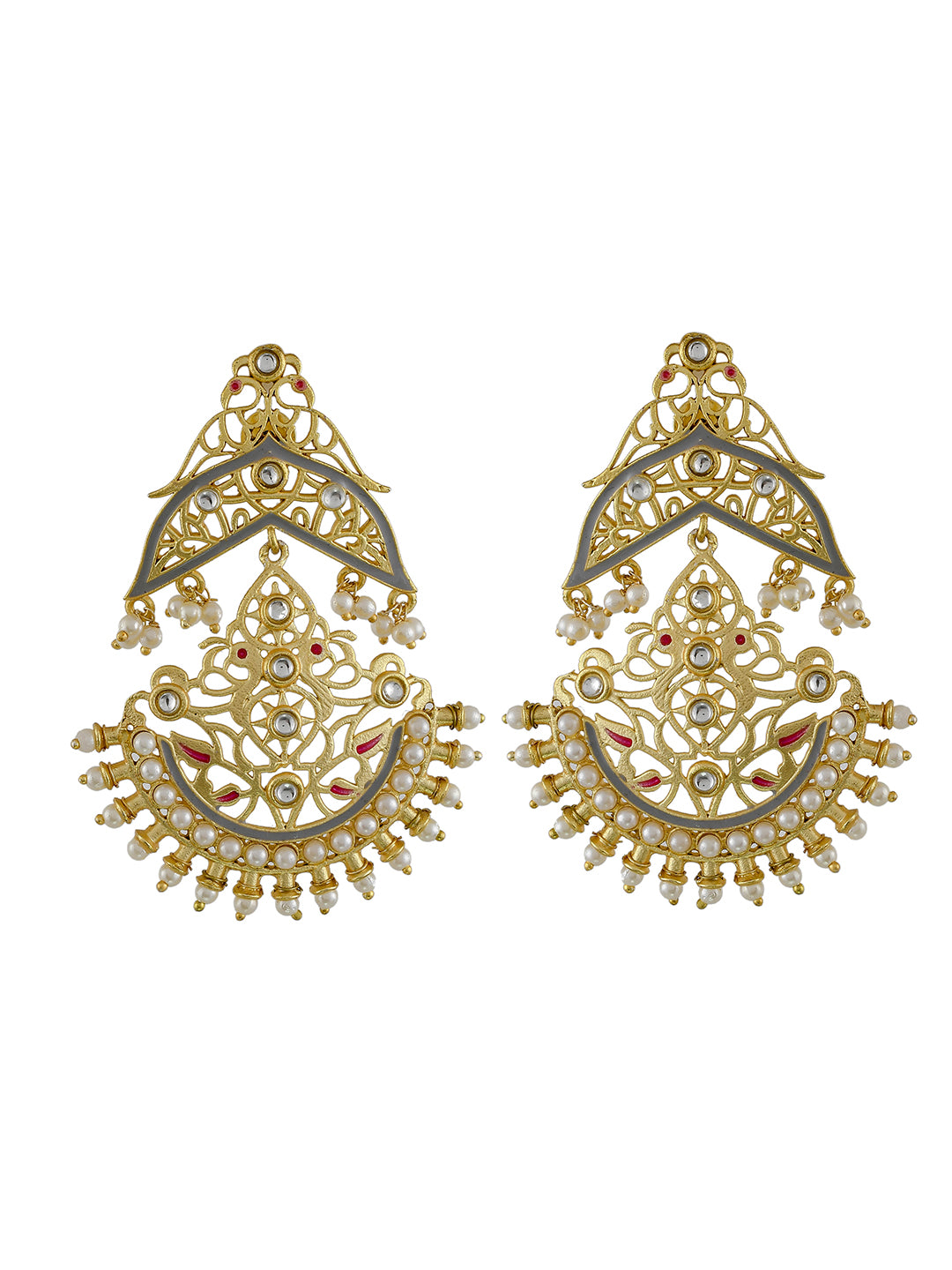 Gold Plated Filigree Chaandbali Earrings For Women