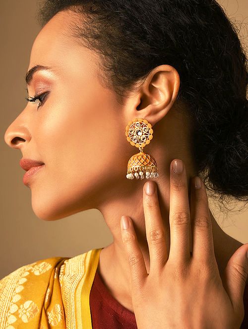 Gold Plated Pearl Earrings for Women Online
