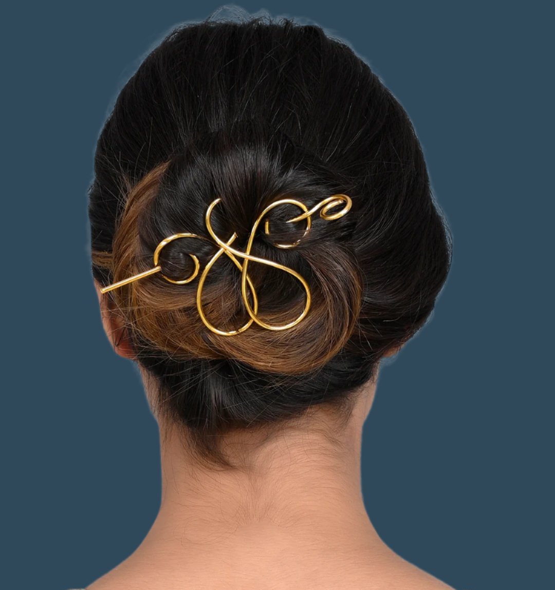 Buy Gold Plated Metalic Hair Bun - Hair Accessories for Women 