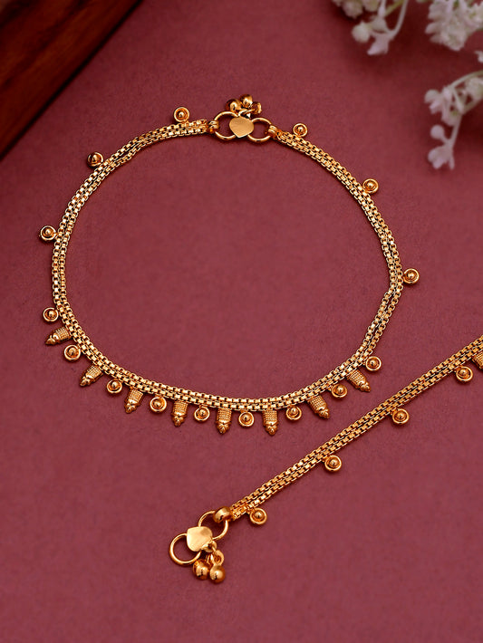 Unisex Golden Delicate Chain Payal Anklets for Women Online