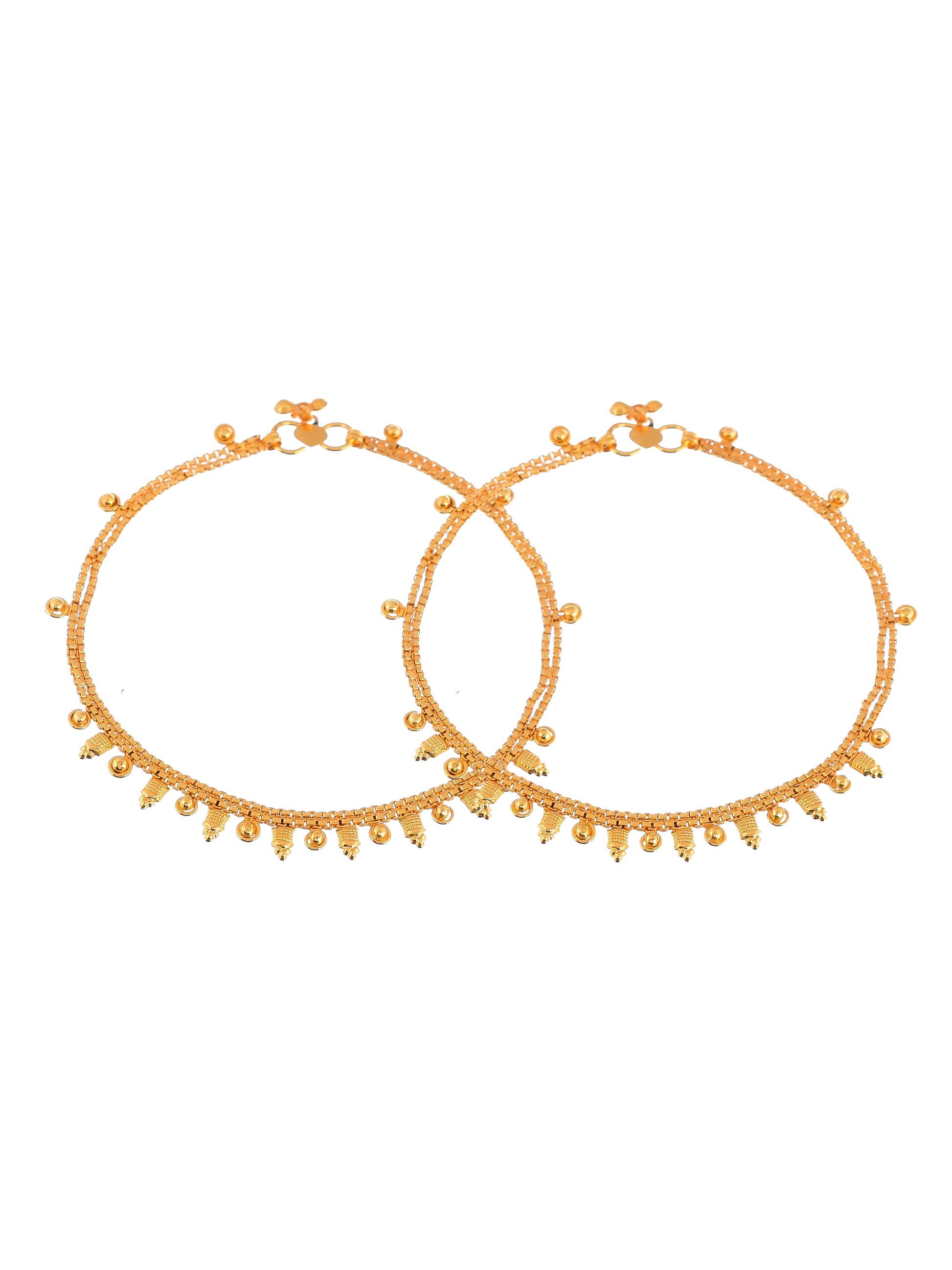 Unisex Golden Delicate Chain Payal Anklet