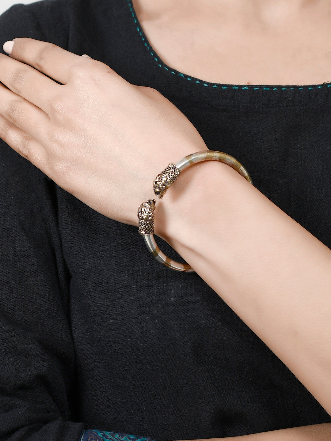 Oxidized Silver Plated Handcrafted Adjustable Bangles For Women