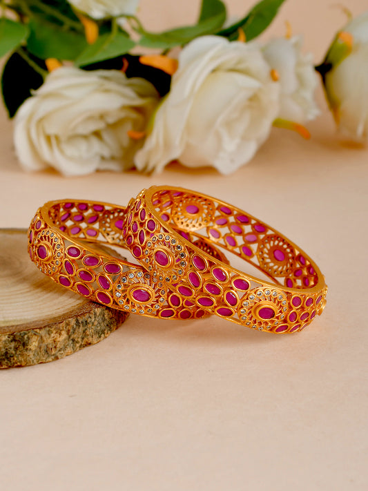 Gold Plated Handcrafted Kada Bangles for Women Online