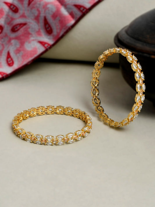 Gold Plated American Daimond Bangle Classic - Bangles for Women Online